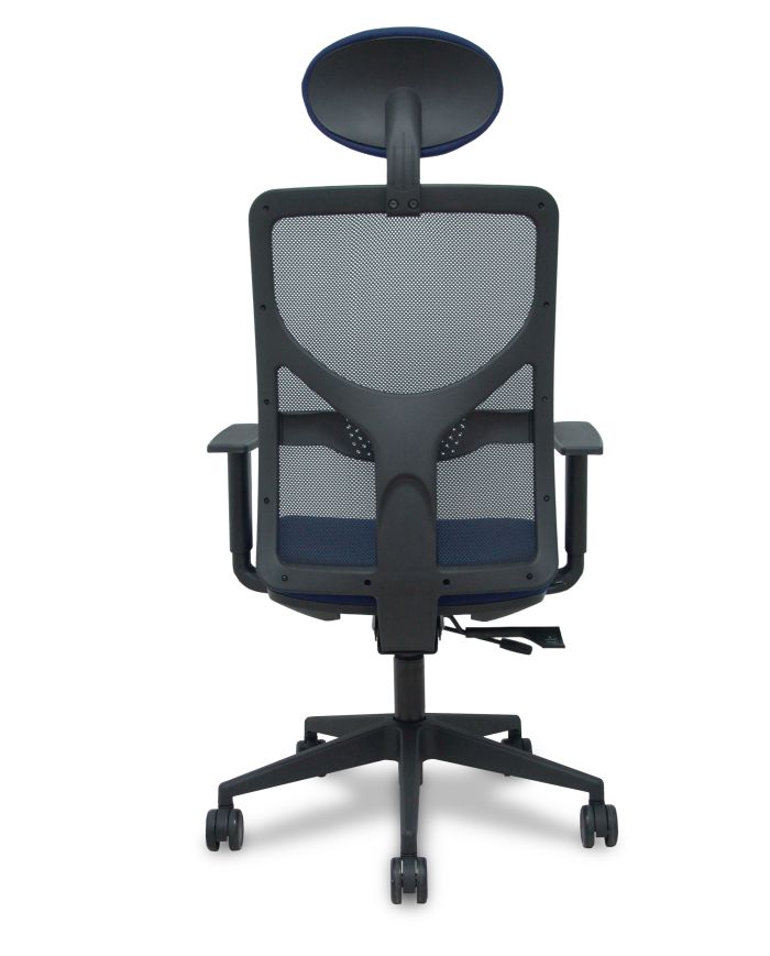 Silla Ergonómica Motilla traslack negra asiento bali brazos 1D base piramidal cabecero fijo