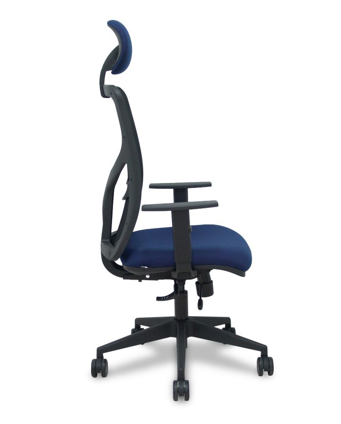 Silla Ergonómica Motilla traslack negra asiento bali brazos 1D base piramidal cabecero fijo