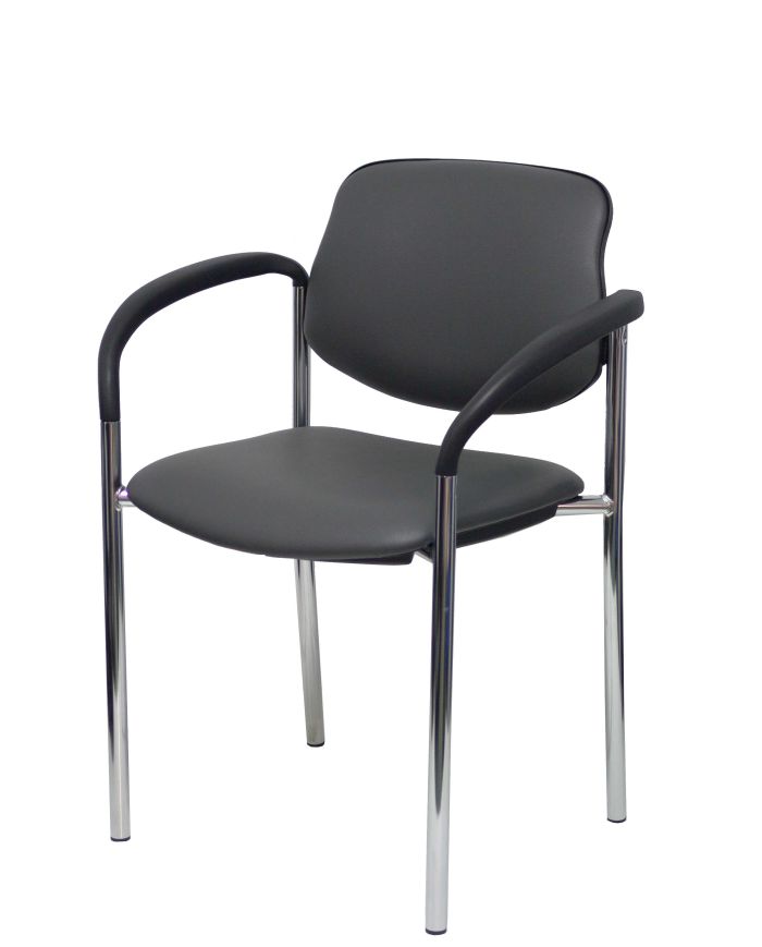 Silla fija Styl chasis cromo con brazos | Sillas Confidente