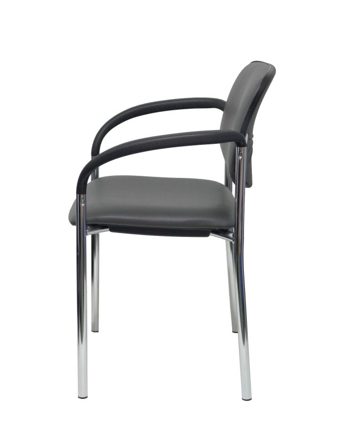 Silla fija Styl chasis cromo con brazos | Sillas Confidente