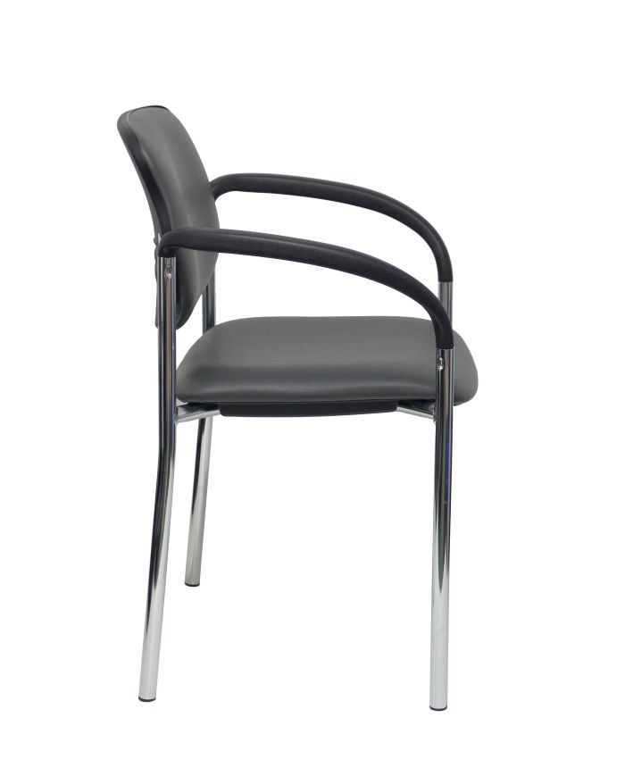 Silla fija Styl chasis cromo con brazos | Sillas Confidente