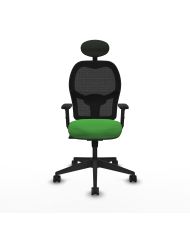Silla Ergonómica Alocén sincro negra bali brazos 2D base piramidal cabecero fijo