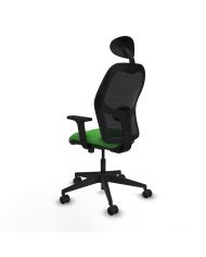 Silla Ergonómica Alocén sincro negra bali brazos 2D base piramidal cabecero fijo