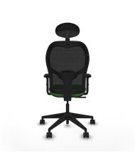 Silla Ergonómica Alocén sincro negra bali brazos 2D base piramidal cabecero fijo