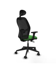 Silla Ergonómica Alocén sincro negra bali brazos 2D base piramidal cabecero fijo