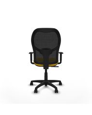 Silla Ergonómica Alocén sincro negra brazos 1D base poliamida