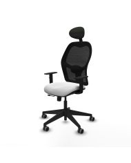 Silla Ergonómica Alocén traslack negra bali brazos 1D base piramidal cabecero fijo
