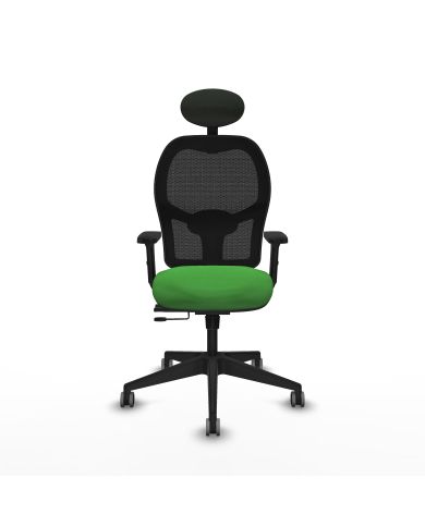 Silla Ergonómica Alocén traslack negra bali brazos 2D base