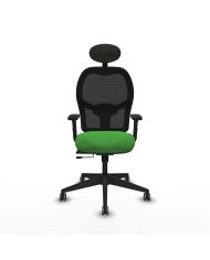 Silla Ergonómica Alocén traslack negra bali brazos 2D base piramidal cabecero fijo