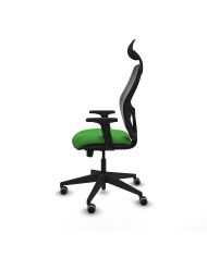 Silla Ergonómica Alocén traslack negra bali brazos 2D base piramidal cabecero fijo