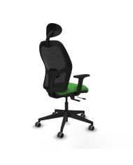 Silla Ergonómica Alocén traslack negra bali brazos 2D base piramidal cabecero fijo