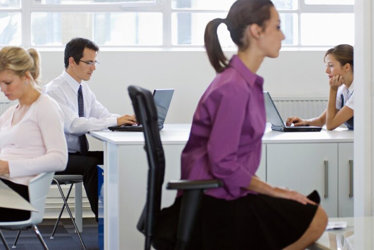 A working office scene