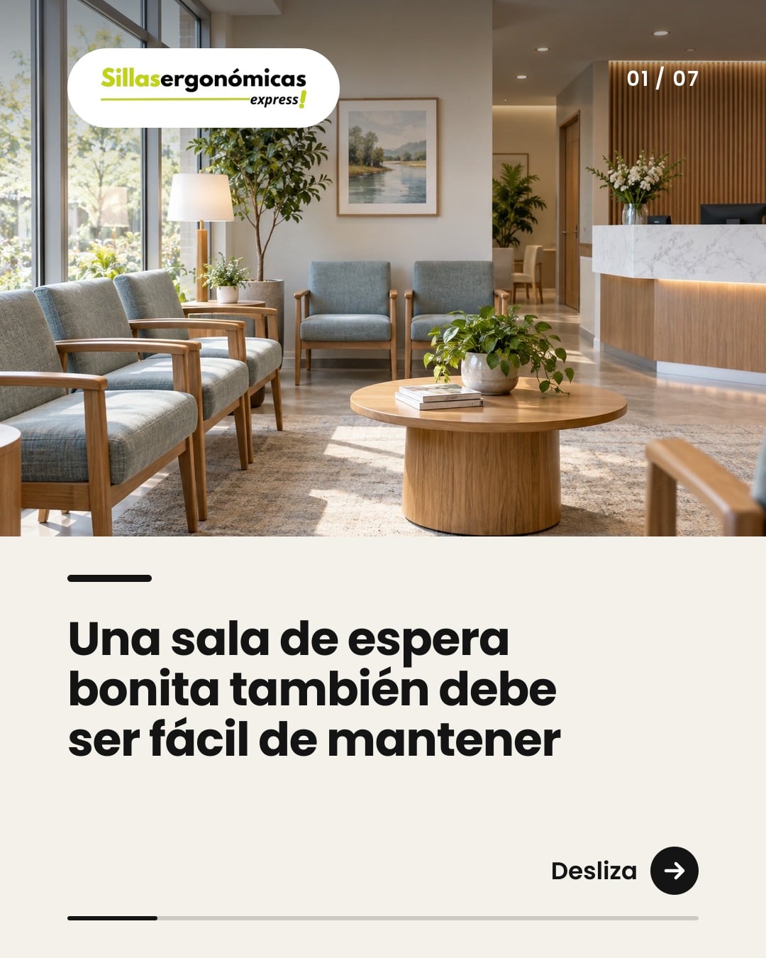 Sillas para sala de espera: piensa en la limpieza diaria — 1 de 7