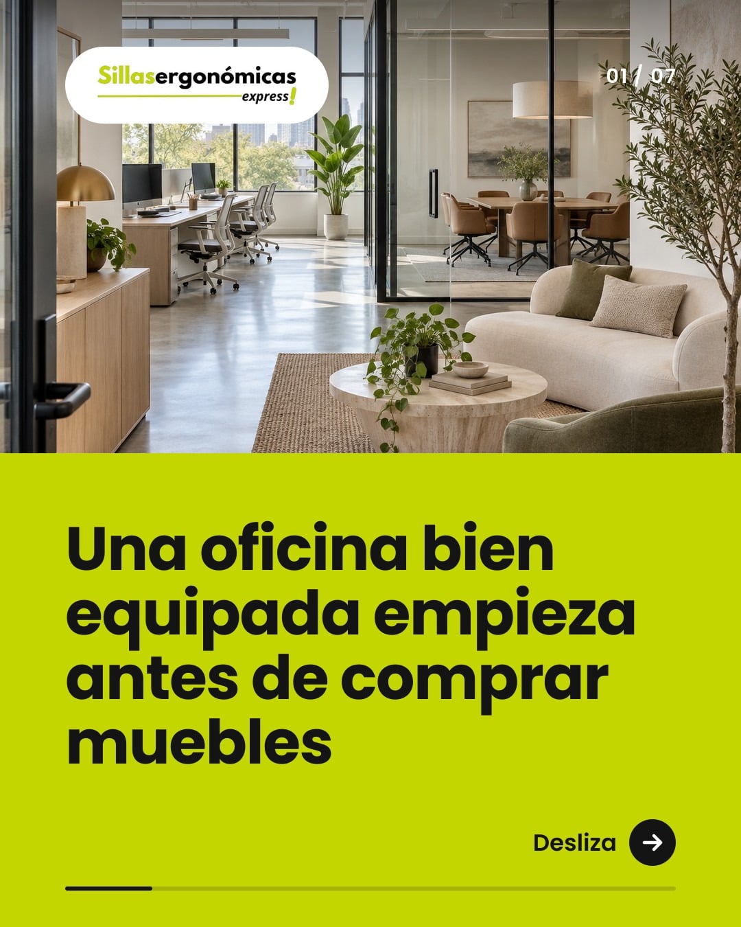 Oficina funcional: qué mobiliario necesita cada zona — 1 de 7