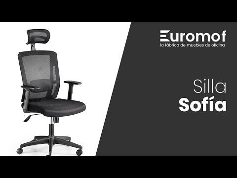 Euromof Sofía Cadeira de Escritório Ergonómica Preta